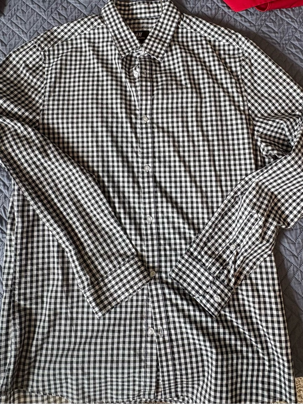 H&M Black & White Gingham Button-Down Shirt